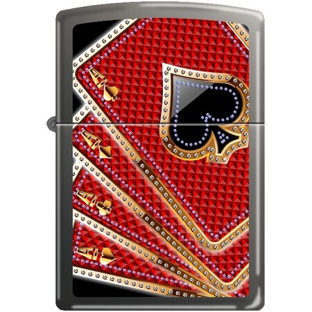 Zippo 2024 Zippo Custom 150 Black Ice Card Suits ZIP-150CI007953